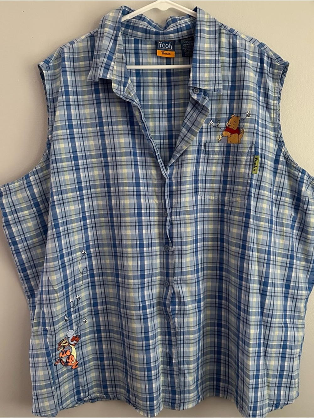 Vintage 26/28 Disney Winnie the Pooh embroidered button up top 4x 4XL womens